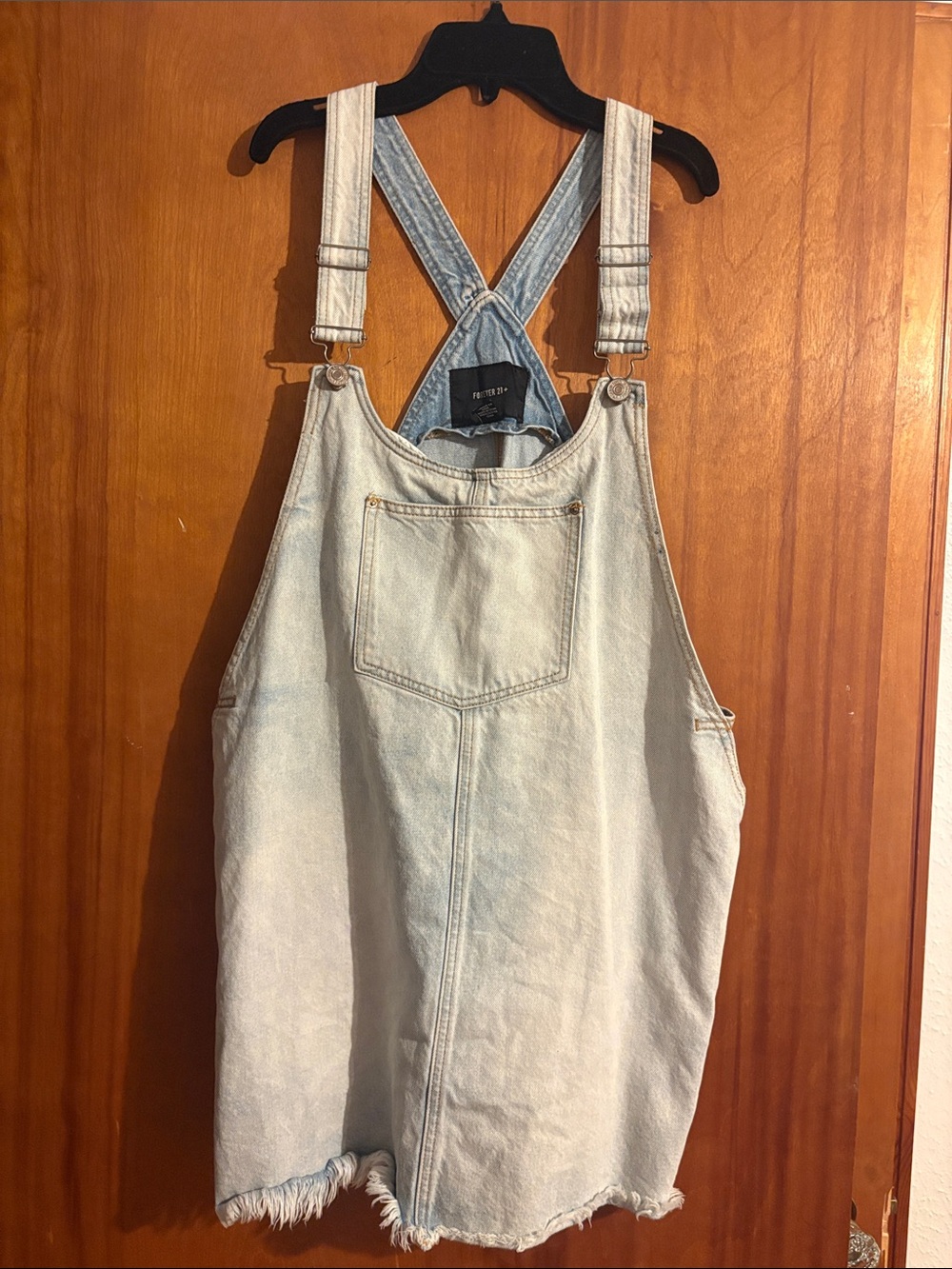 Forever 21 Light Wash Denim Overalls Dress
